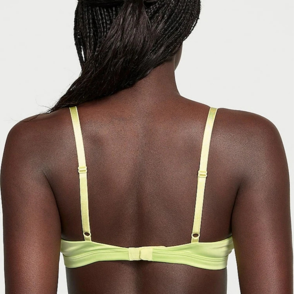 NWT Victoria's Secret Lime Citron Yellow Unlined Demi Triangle Bralette BS4 - Picture 2 of 6